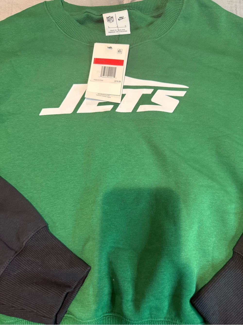 Nike Green and Black Jets Logo Crew Sweatshirt